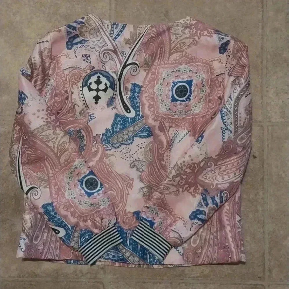 Paisley Jacket Faux Satin Lightweight Jacket - Picture 2 of 3